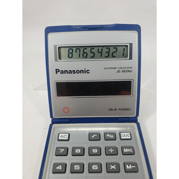 VTG Panasonic Solar Calculator JE-362NU Silver Folding Works Well Made in Japan - Picture 5 of 16